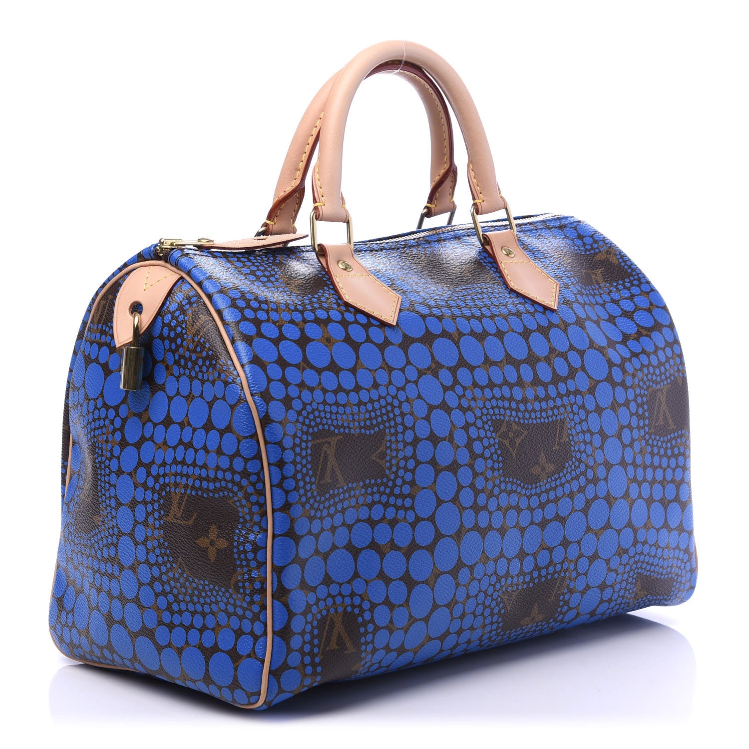 Louis Vuitton Monogram Kusama Town Speedy 30 Blue 3 of 10