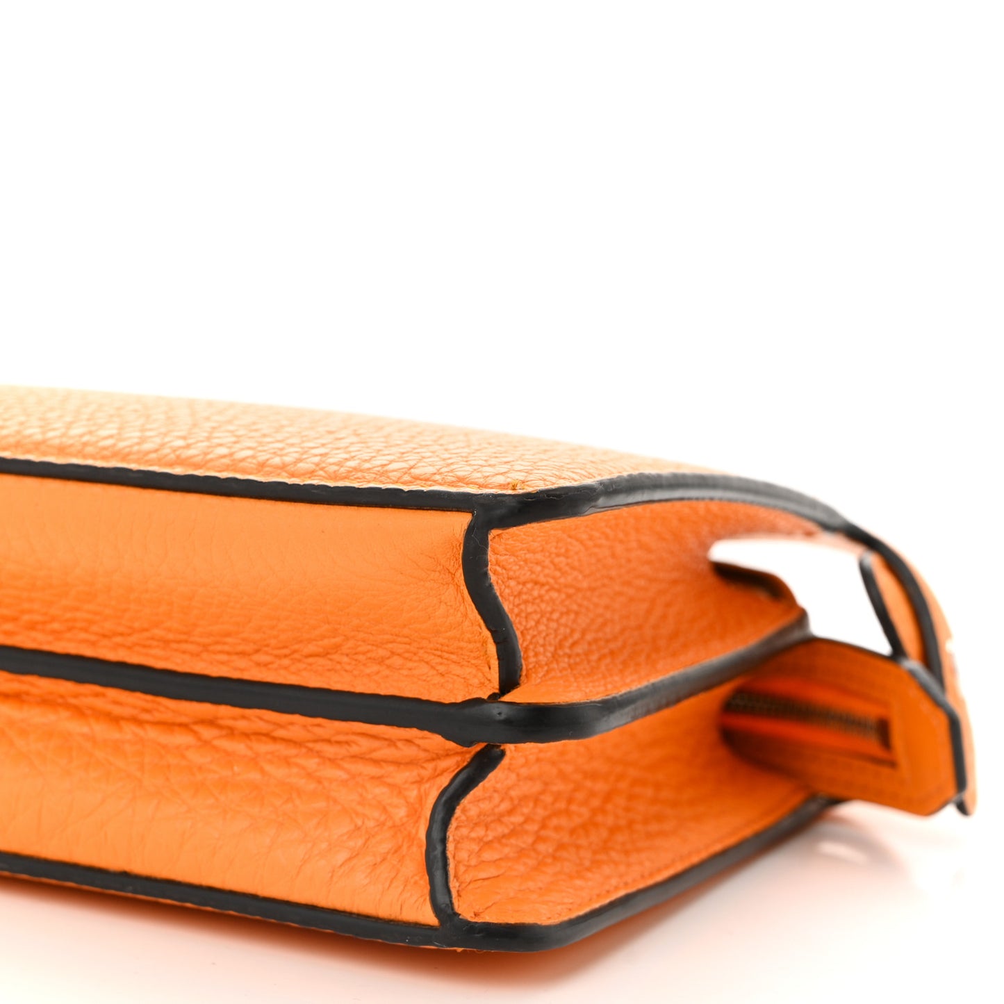 Cuoio Romano Vitello Cover Bi-Color Peekaboo I See U X Cross Satchel Orange