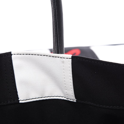 Saint Laurent Canvas Noe Striped Tote Black White 7 of 10