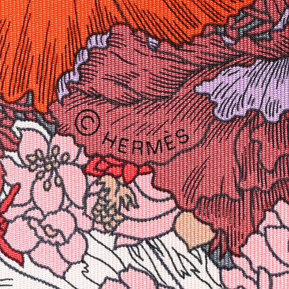 Hermes Silk Robe Legere Scarf 90 Gris Corail Rose Pourpre 5 of 6