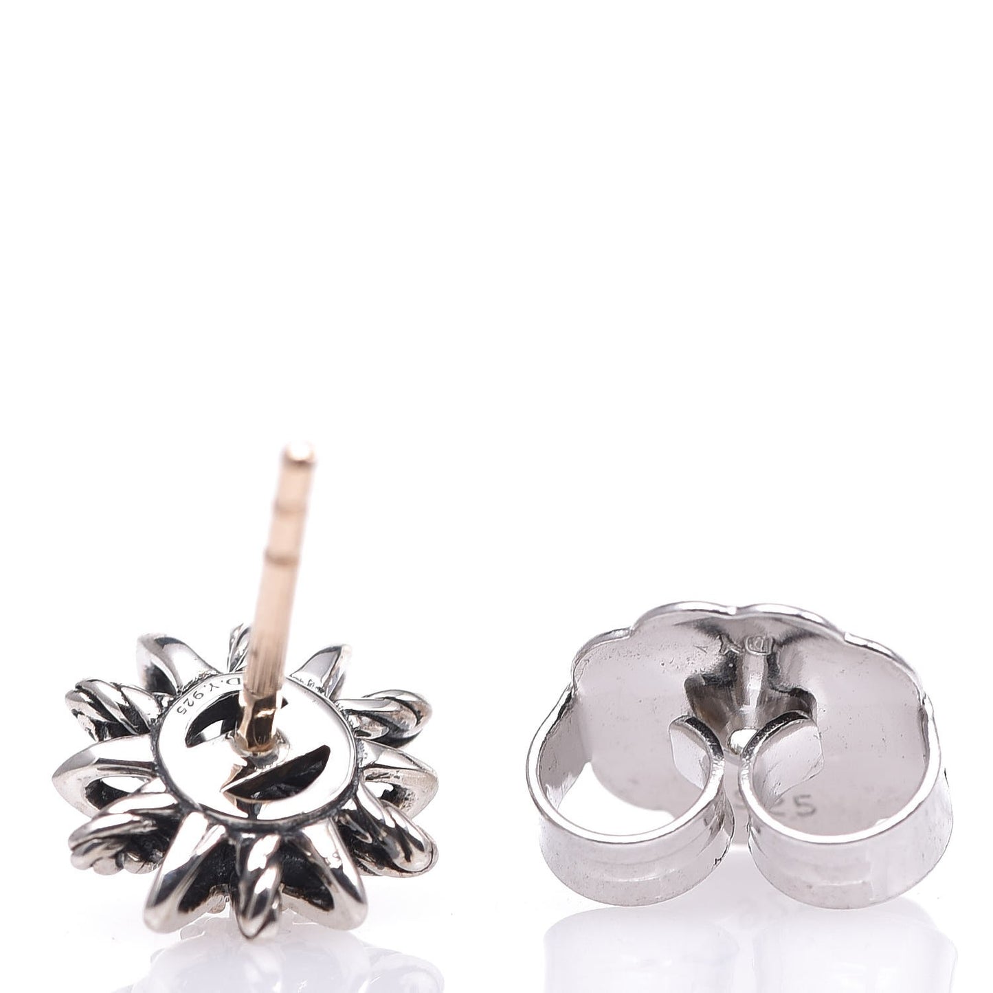 Sterling Silver Diamond 10mm Starburst Earrings