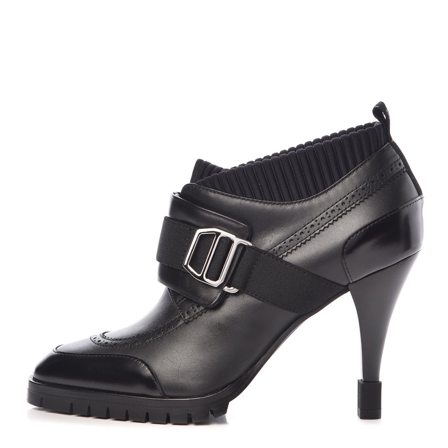 Tuscan Calfskin Technical Canvas Spicy Derby Ankle Boots 36.5 Black