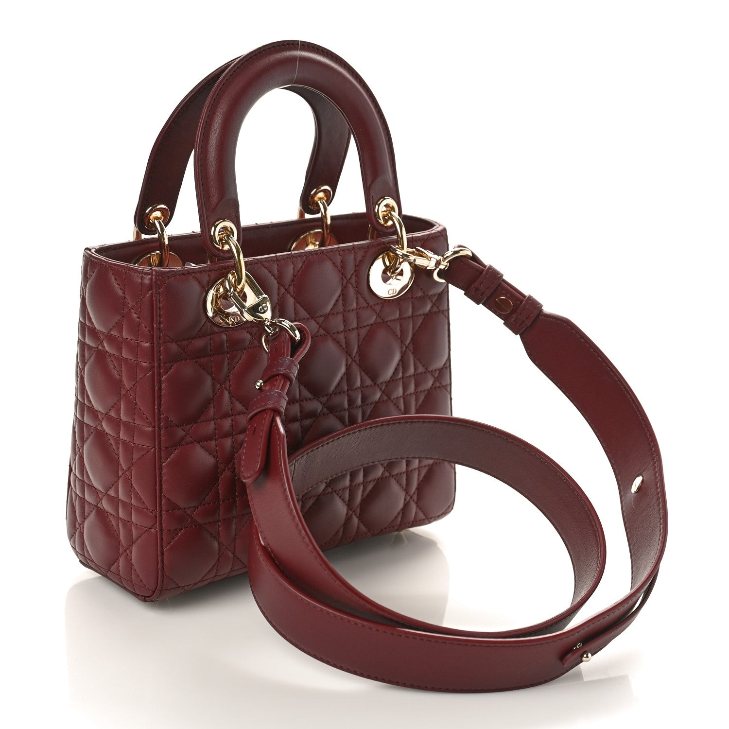 Christian Dior Lambskin Cannage Small My ABCDior Lady Dior Red Bricks 2 of 8