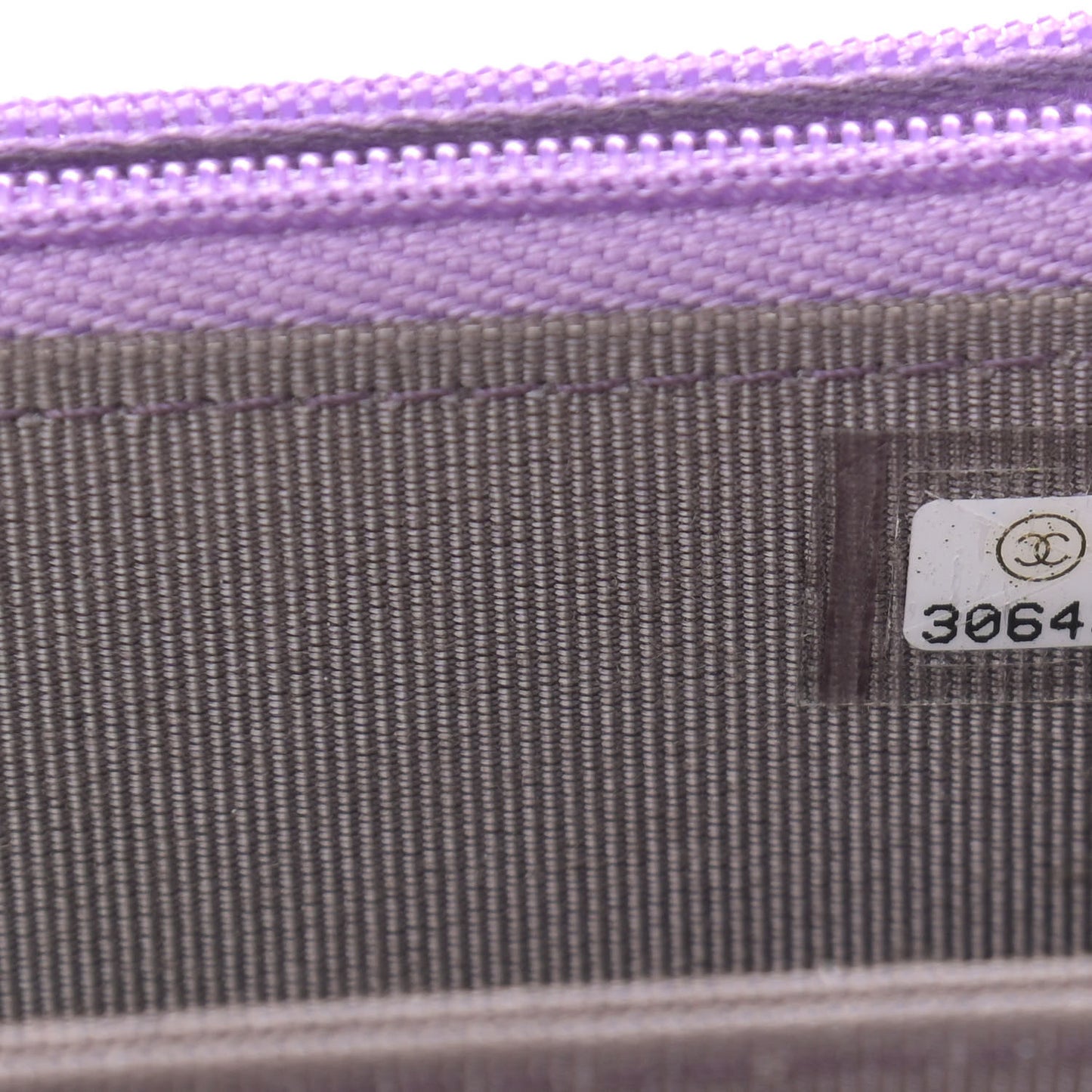 Iridescent Lambskin Quilted Mini Wallet On Chain WOC Purple