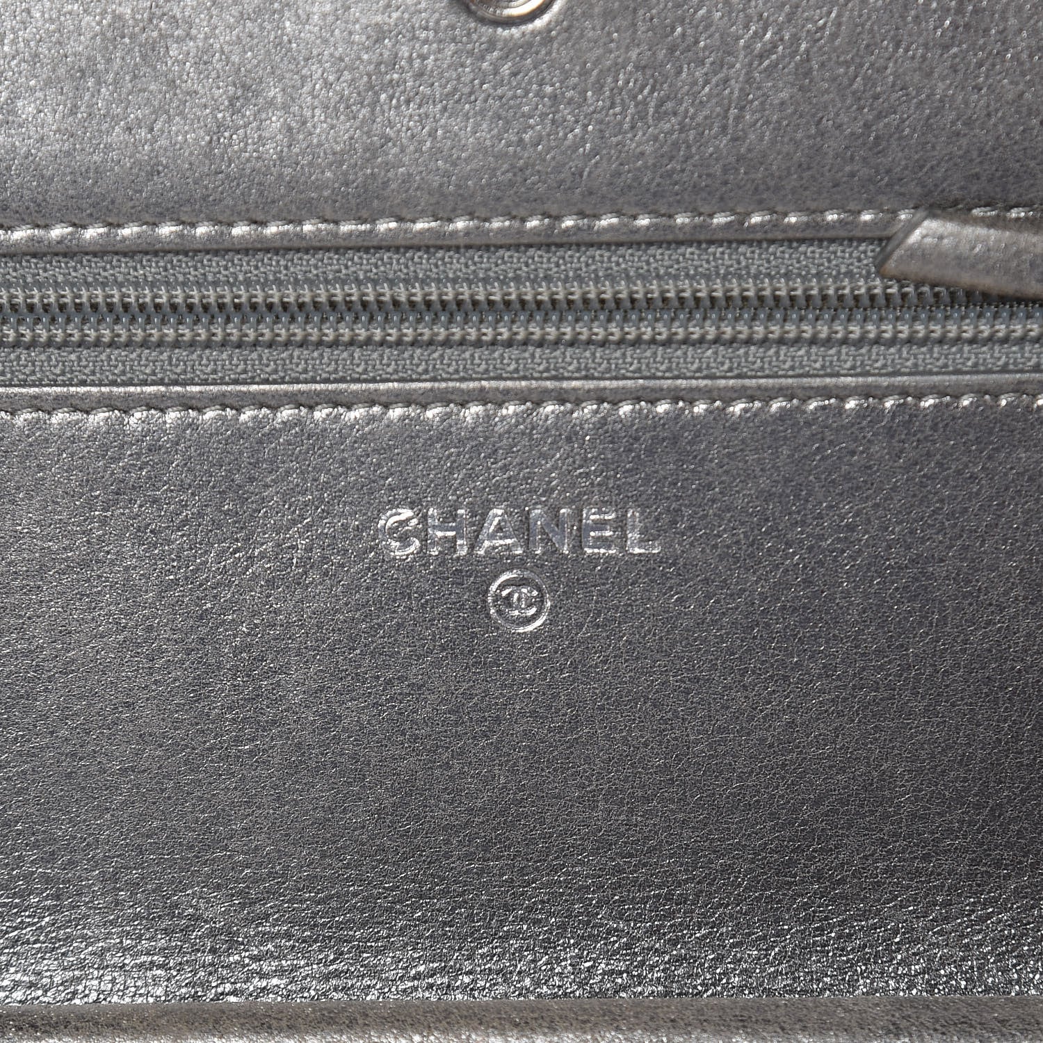 Chanel Metallic Calfskin Quilted Boy Wallet On Chain WOC Silver 6 of 16