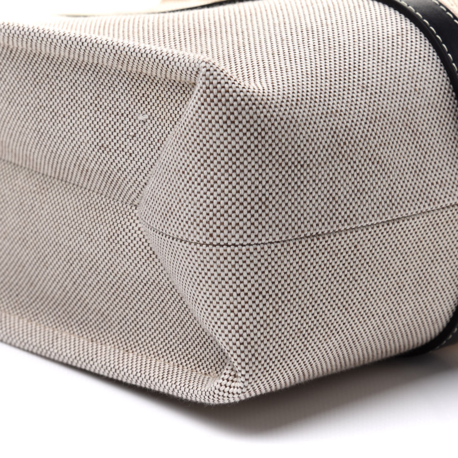 Chloe Cotton Calfskin Large Woody Ribbon Tote White Blue 7 of 10