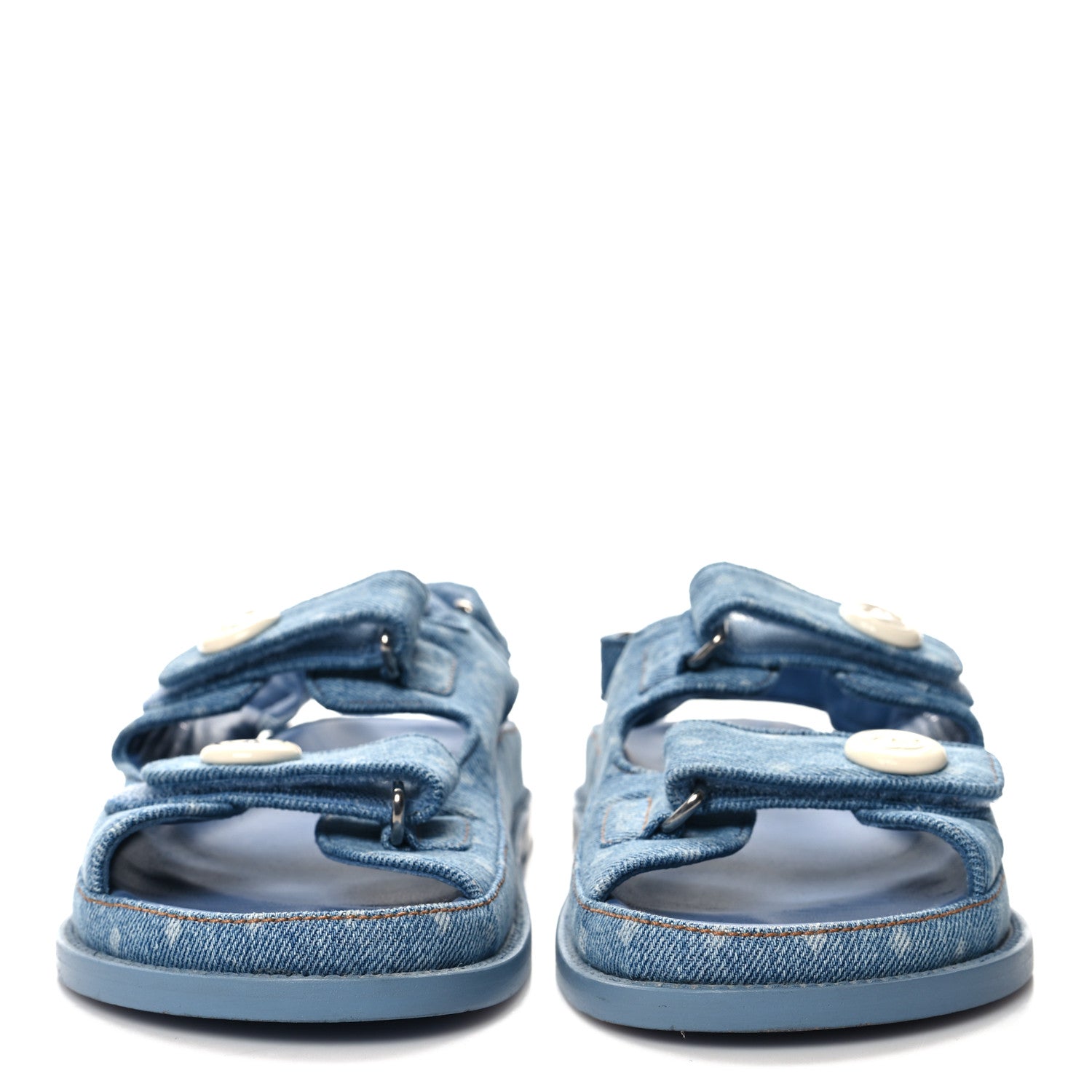 Chanel Denim CC Dad Sandals 39 Light Blue 2 of 9