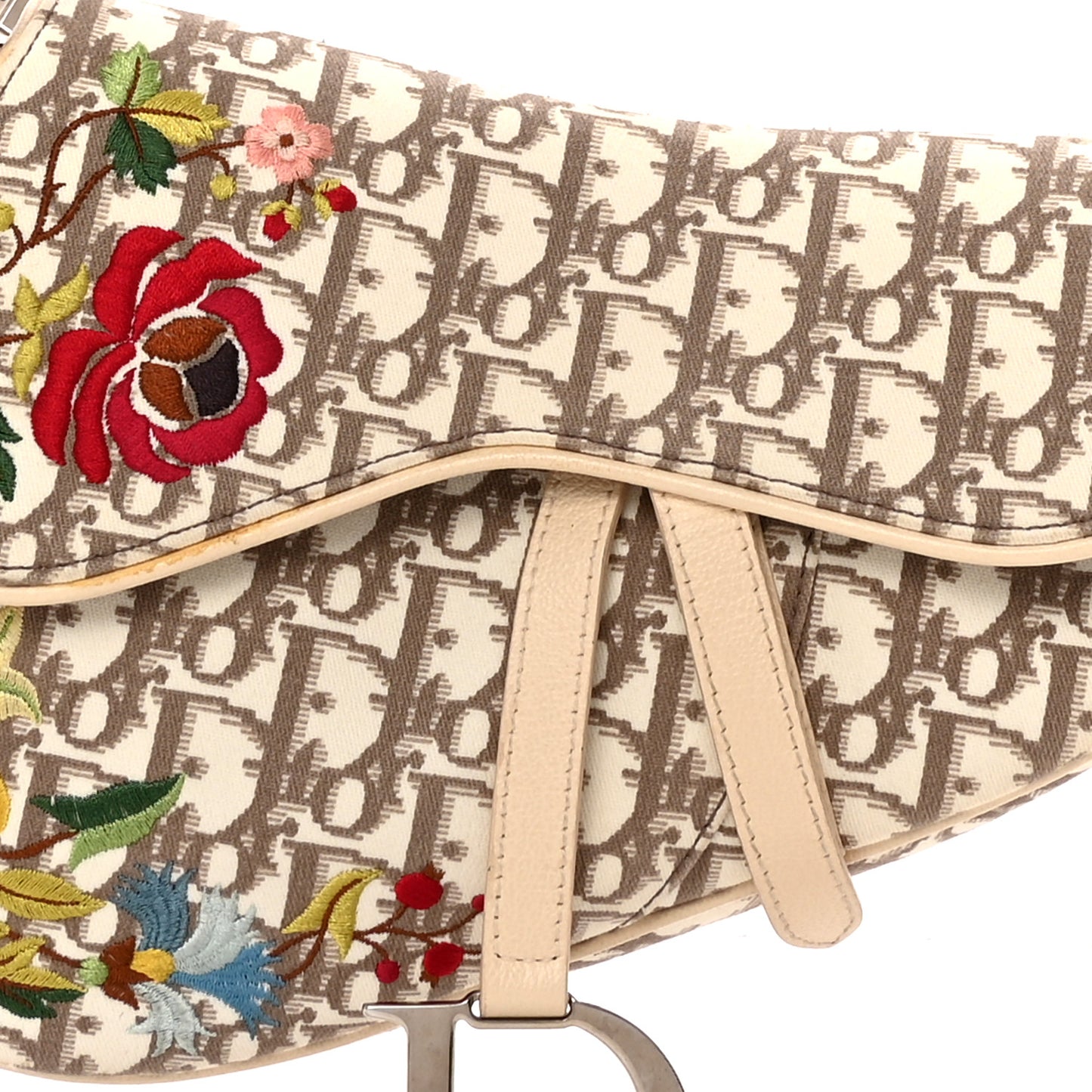 Monogram Vintage Flowers Saddle Bag Beige