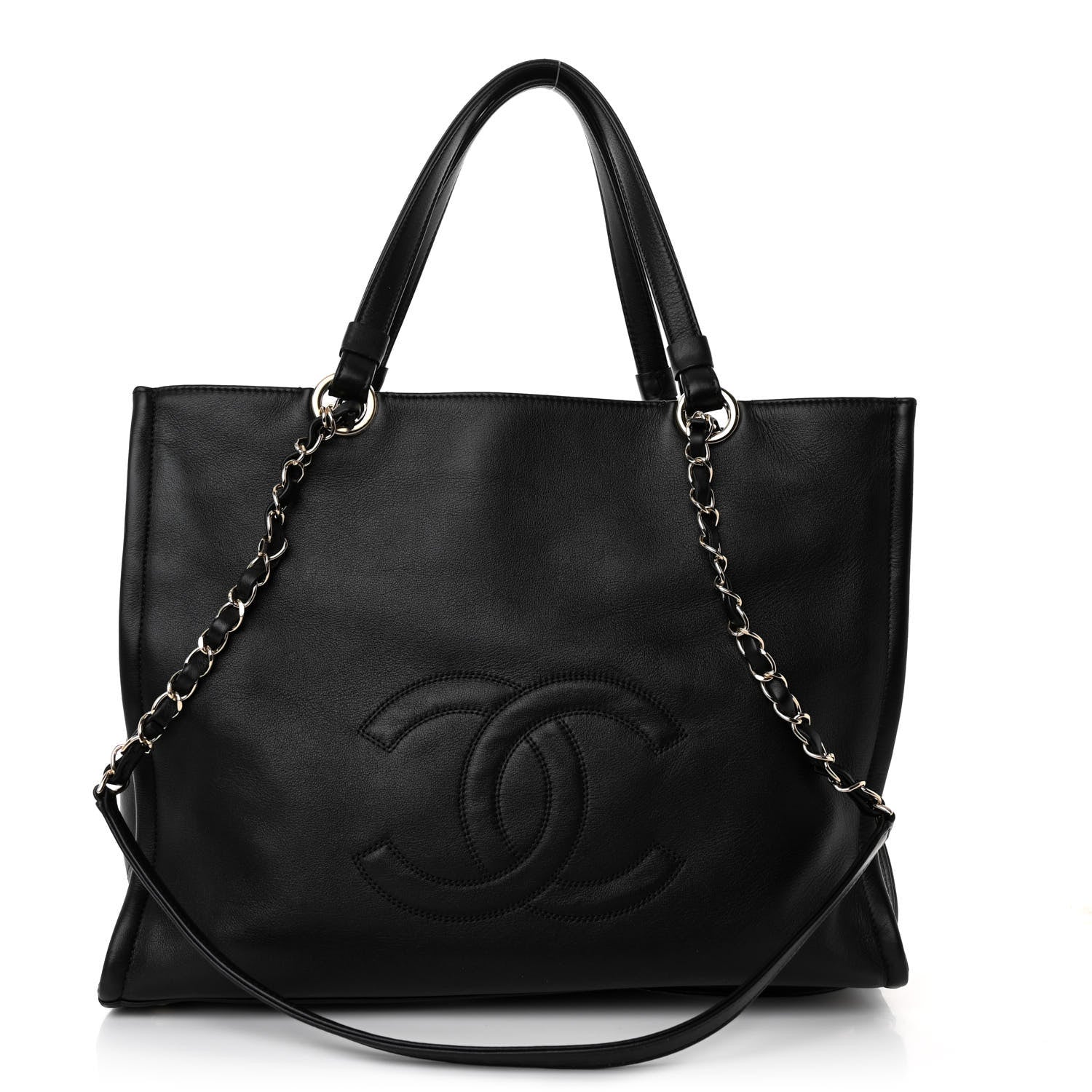 Chanel Calfskin CC Zipped Shopping Tote Black 1 of 9