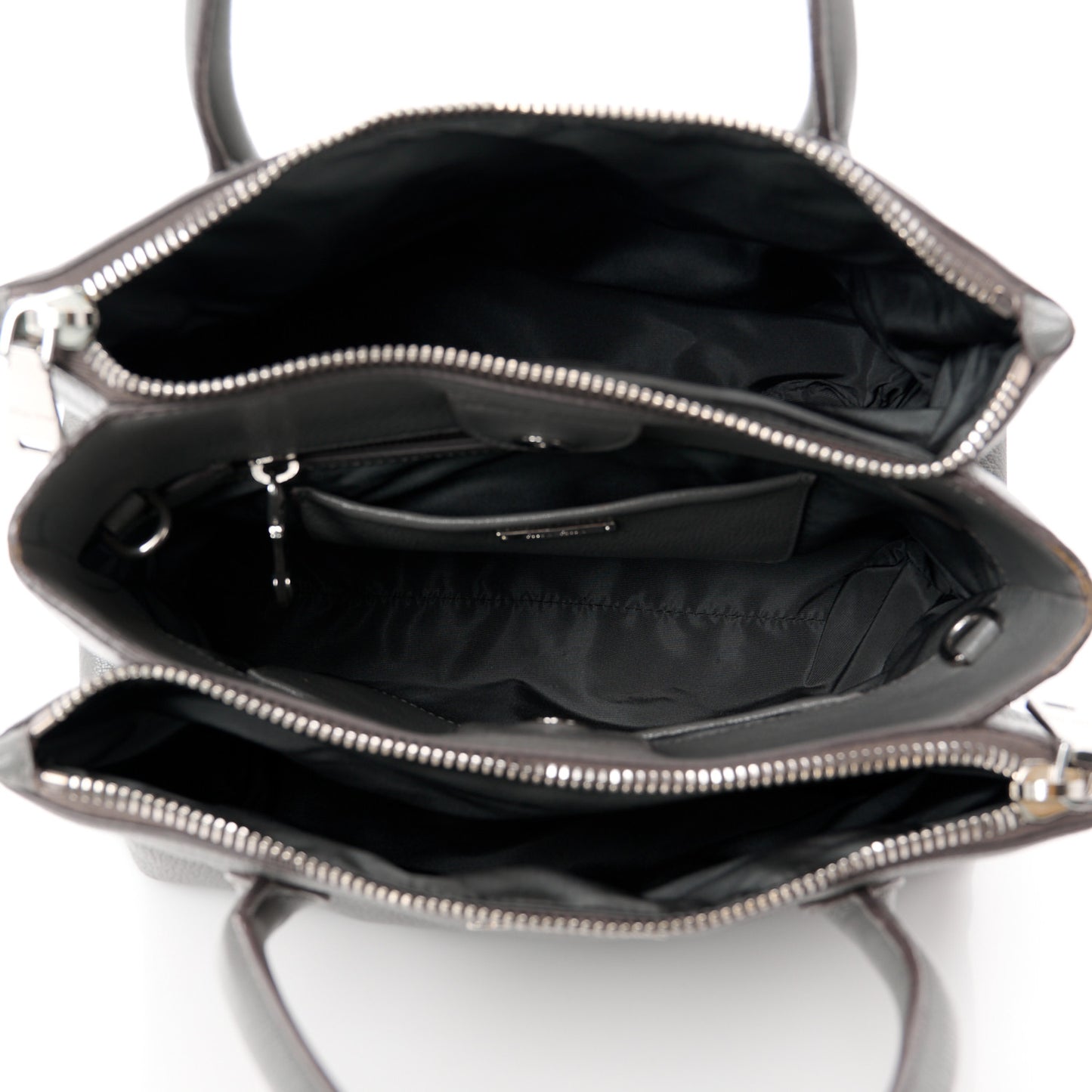 Goatskin Madras Top Handle Double Zip Tote Marmo