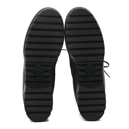 Louis Vuitton Suede Calfskin Monogram Laureate Platform Desert Boots 38 Black 5 of 9