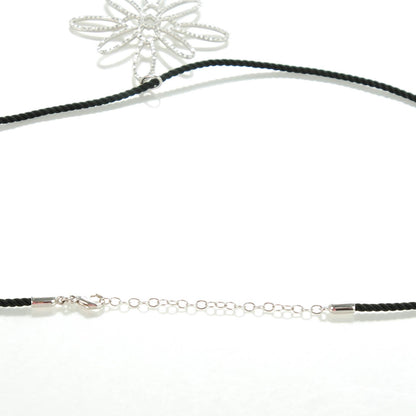 Tiffany 18K White Gold Diamond Large Metro Flower Pendant Necklace 2 of 3