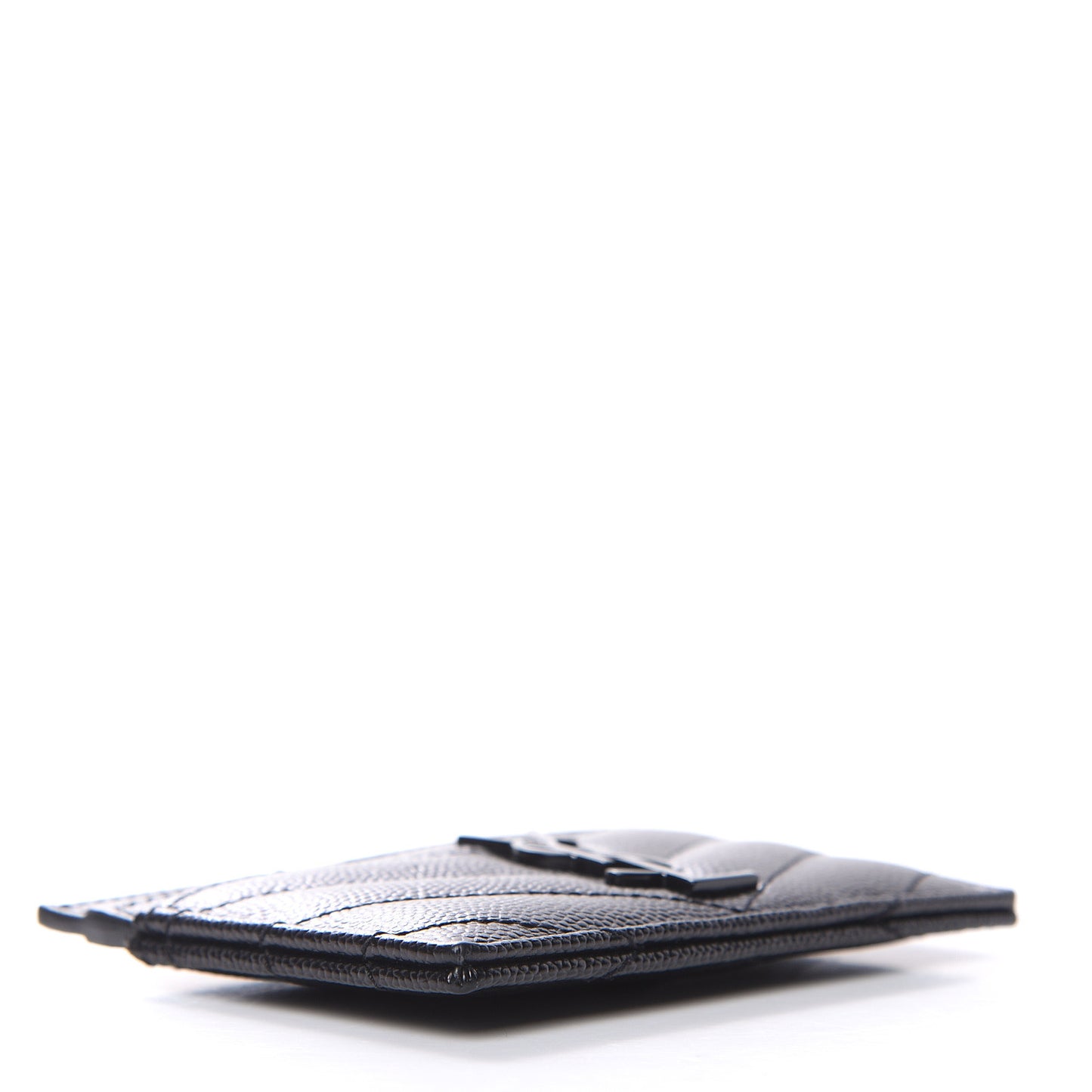 Grain De Poudre Matelasse Chevron Monogram Credit Card Case Black