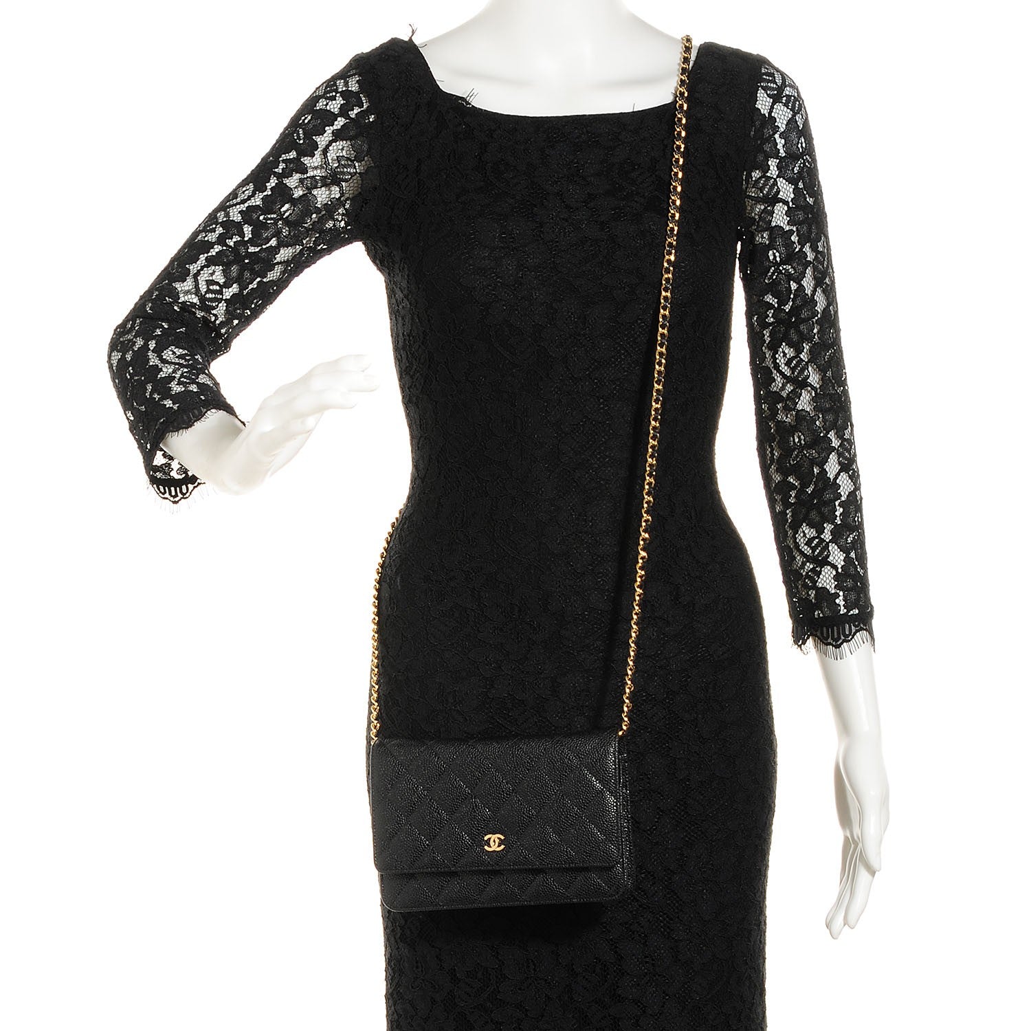 Chanel Caviar Quilted Wallet On Chain WOC Black 2 of 9