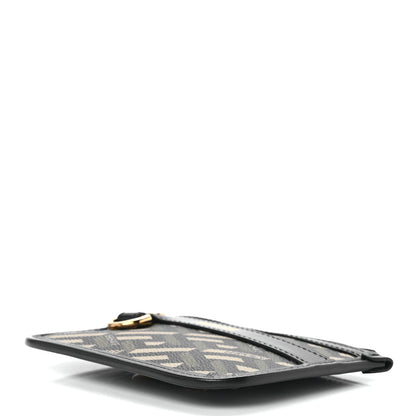 Versace Coated Canvas Calfskin La Greca Modular Zip Pouch Black Green Beige 7 of 10