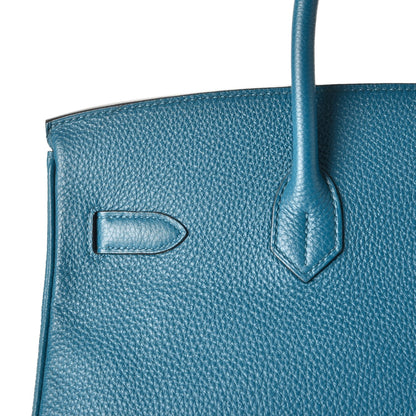 Hermes Togo Birkin 35 Bleu De Galice 32 of 38