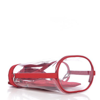 Prada Plexiglass Canapa Small Shopper Tote Rosso 4 of 10