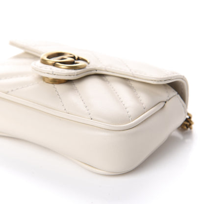 Gucci Calfskin Matelasse Heart GG Marmont 2.0 Coin Purse On A Chain Mystic White 9 of 9