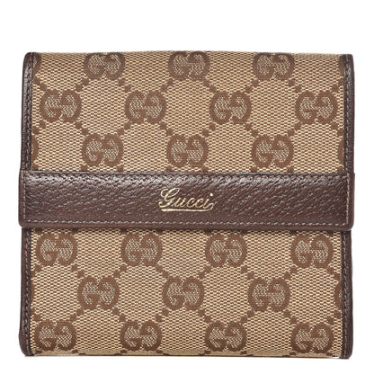 Gucci Monogram French Flap Wallet Dark Brown 1 of 7