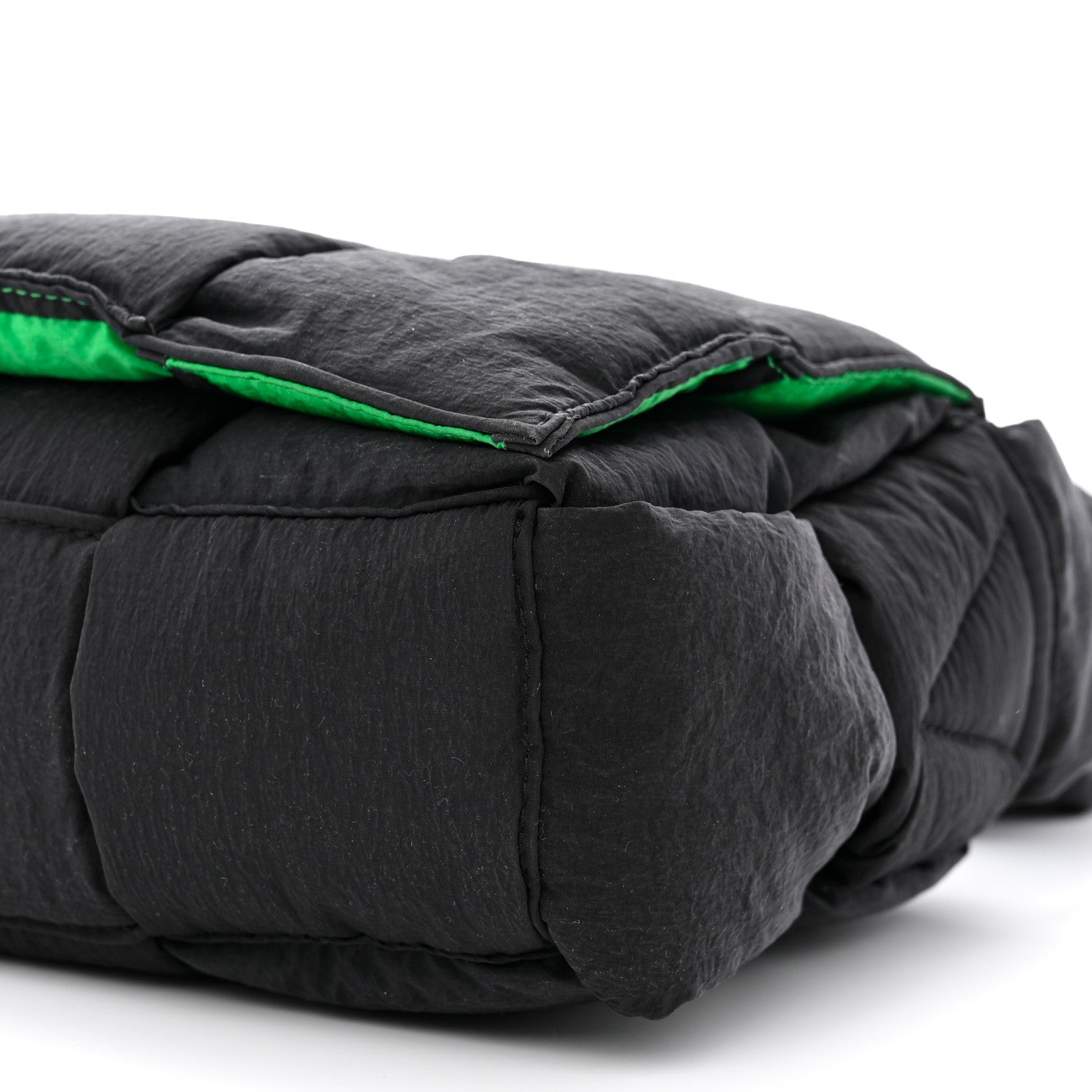 Bottega Veneta Nylon Intrecciato Padded Tech Cassette Bag Black Green 12 of 13