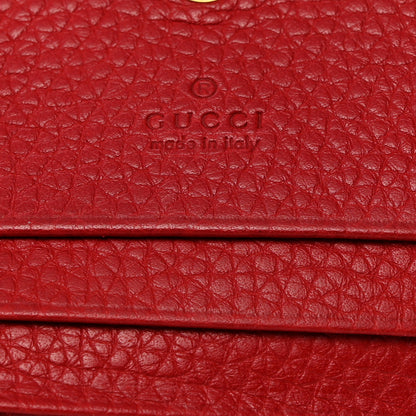 Gucci Pebbled Calfskin Animalier Card Case Red 6 of 8