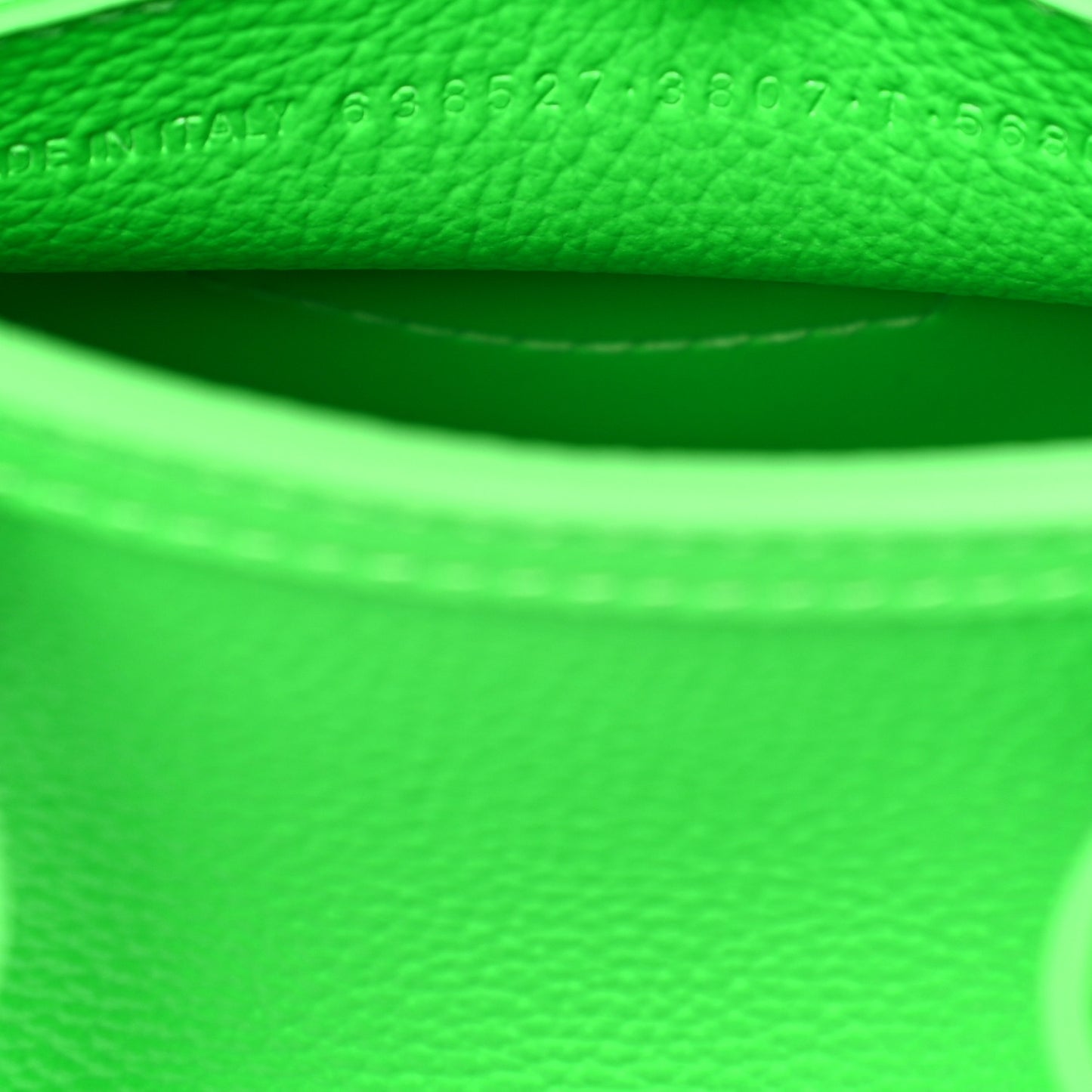 Grained Calfskin Neo Classic Silver Hardware Nano City Crossbody Fluo Green