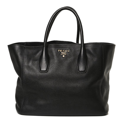 Prada Vitello Daino Tote Black 1 of 8