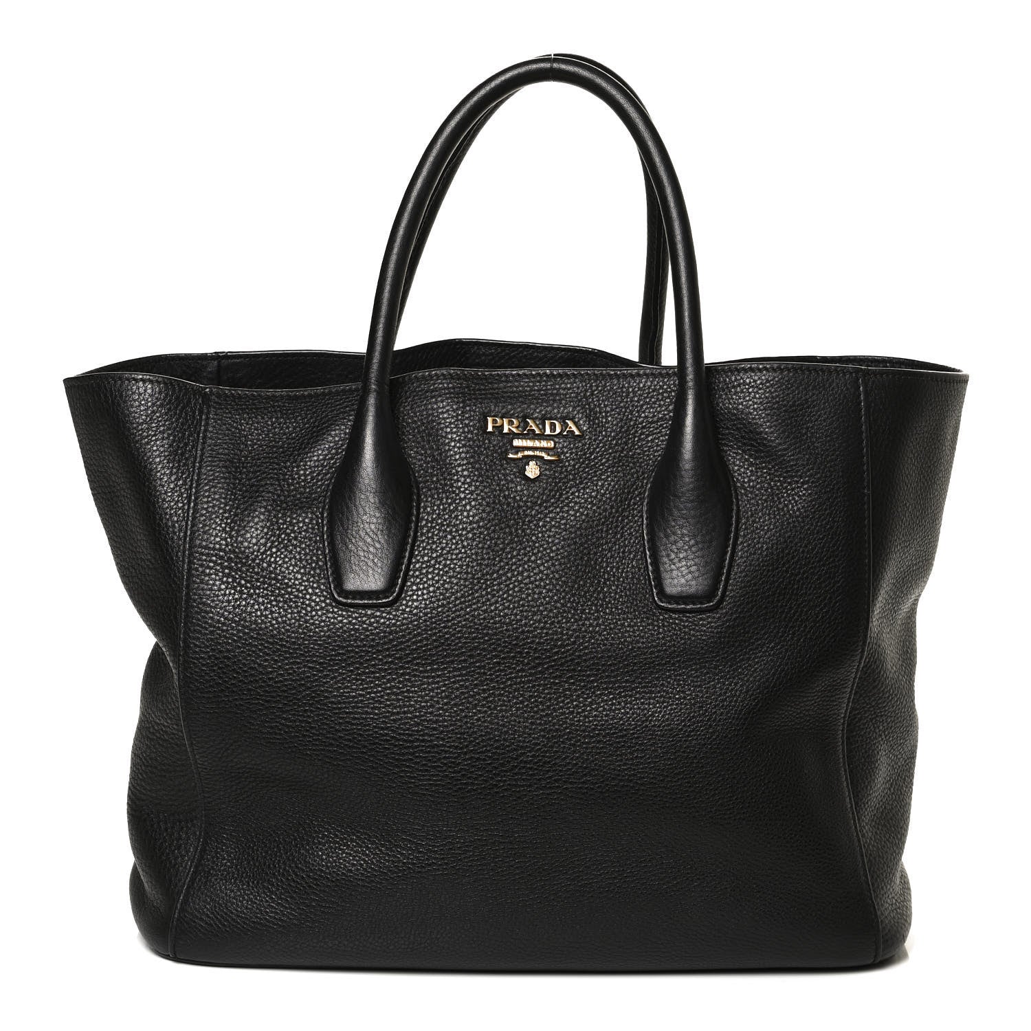 Prada Vitello Daino Tote Black 1 of 8