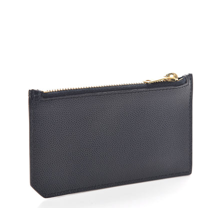 Saint Laurent Grain de Poudre 5 Fragments Zip Pouch Card Holder Marine 3 of 8