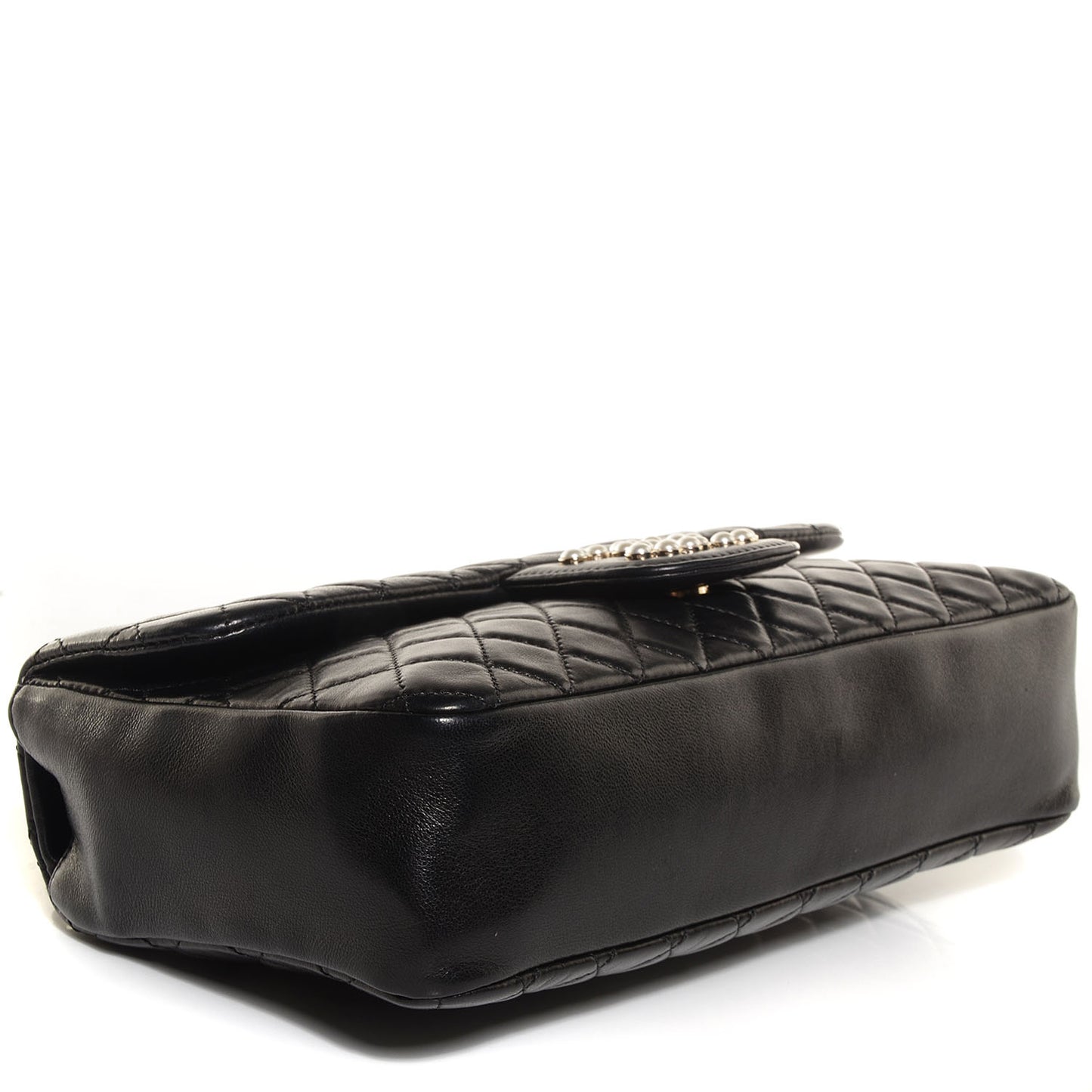 Lambskin Medium Westminster Pearl Flap Black