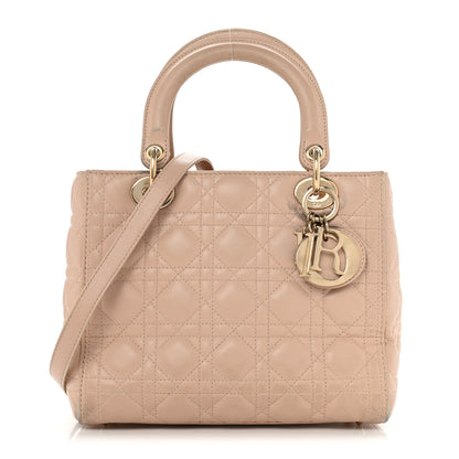 Christian Dior Lambskin Cannage Medium Lady Dior Beige 1 of 12