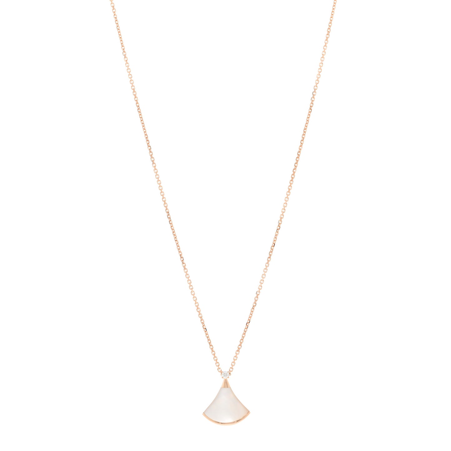 18K Rose Gold Diamond Mother of Pearl Small Divas' Dream Pendant Necklace