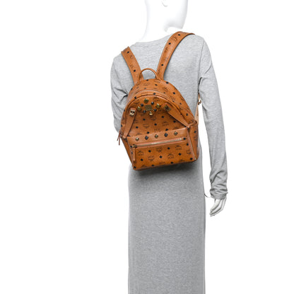MCM Visetos Studded Small Dual Stark Backpack Cognac 2 of 14