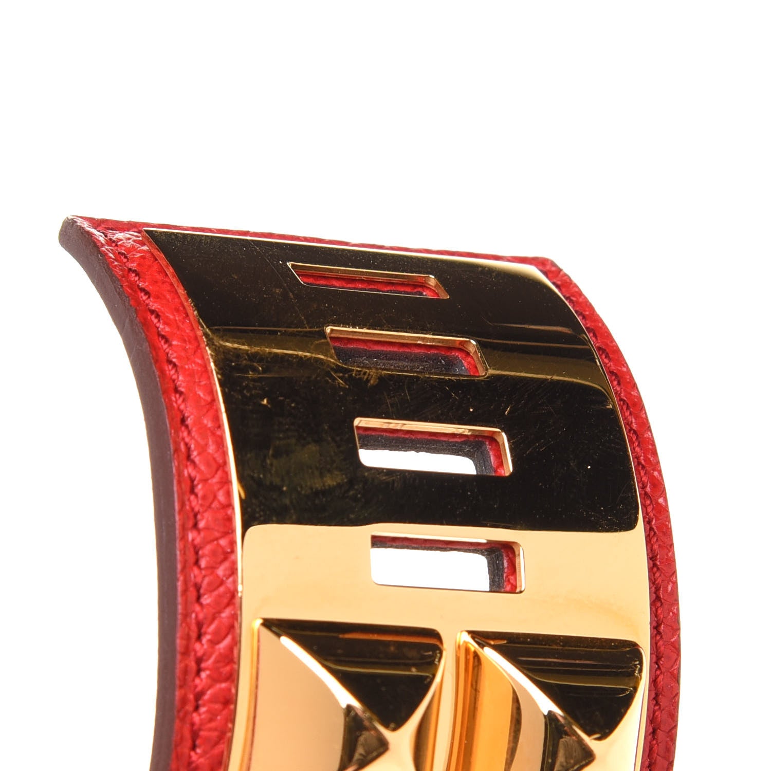Hermes Epsom Collier de Chien CDC Bracelet L Vermillion 7 of 7