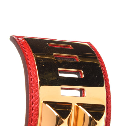 Hermes Epsom Collier de Chien CDC Bracelet L Vermillion 7 of 7