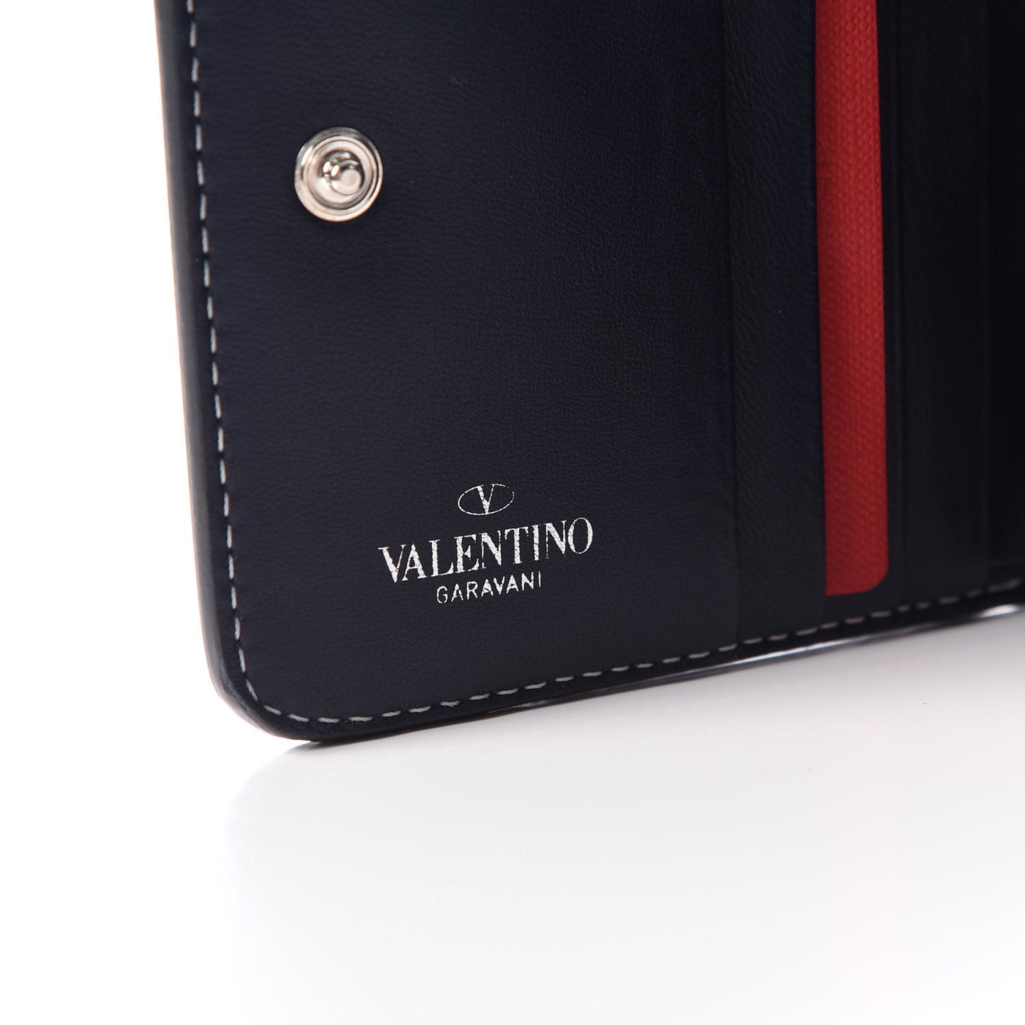 Nappa Free Rockstud Spike Compact Zip Around Wallet Marine