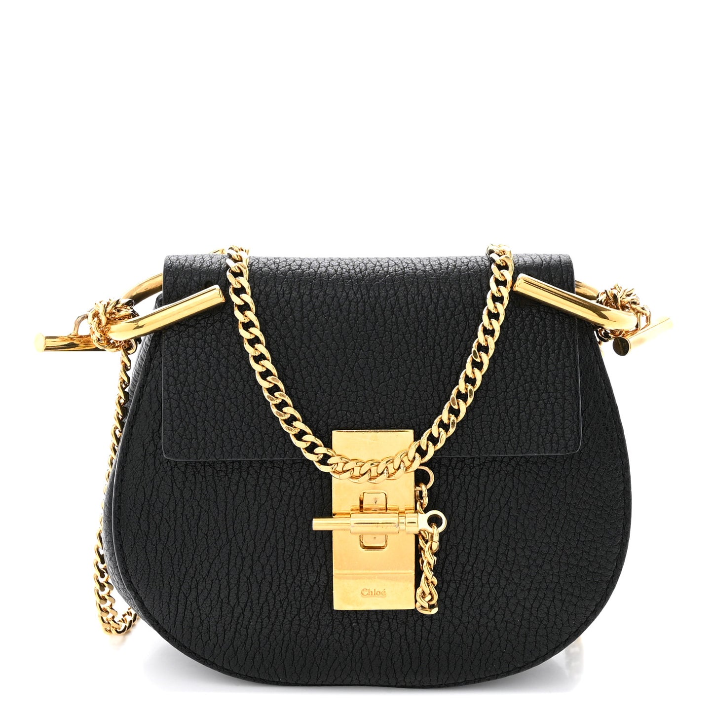 Grained Lambskin Nano Drew Shoulder Bag Black