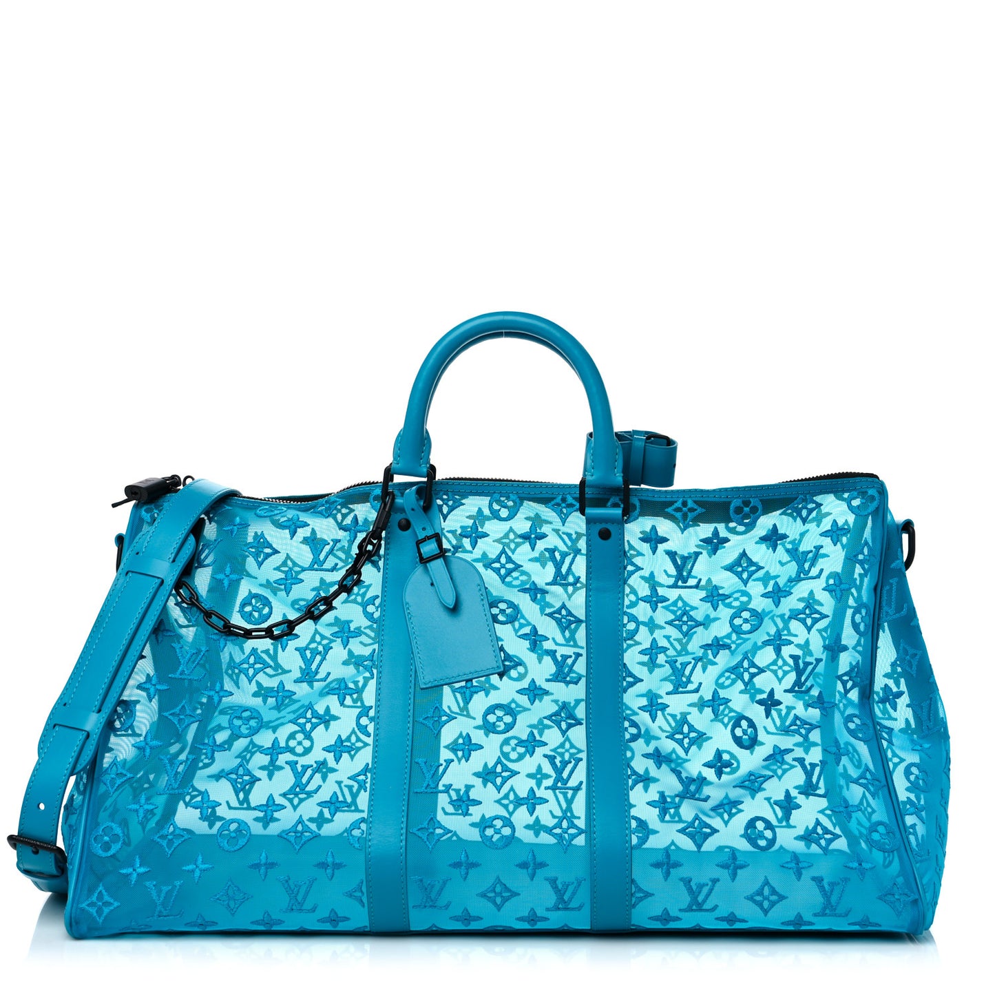 Monogram See Through Keepall Triangle Bandouliere 50 Turquoise