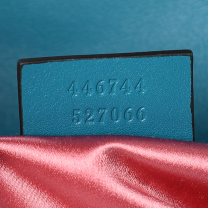 Gucci Velvet Matelasse Mini GG Marmont Shoulder Bag Pavone Cyan 7 of 10