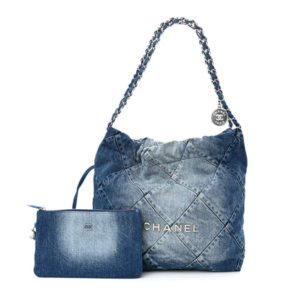 Chanel Denim Quilted Small Chanel 22 Blue 1 of 11