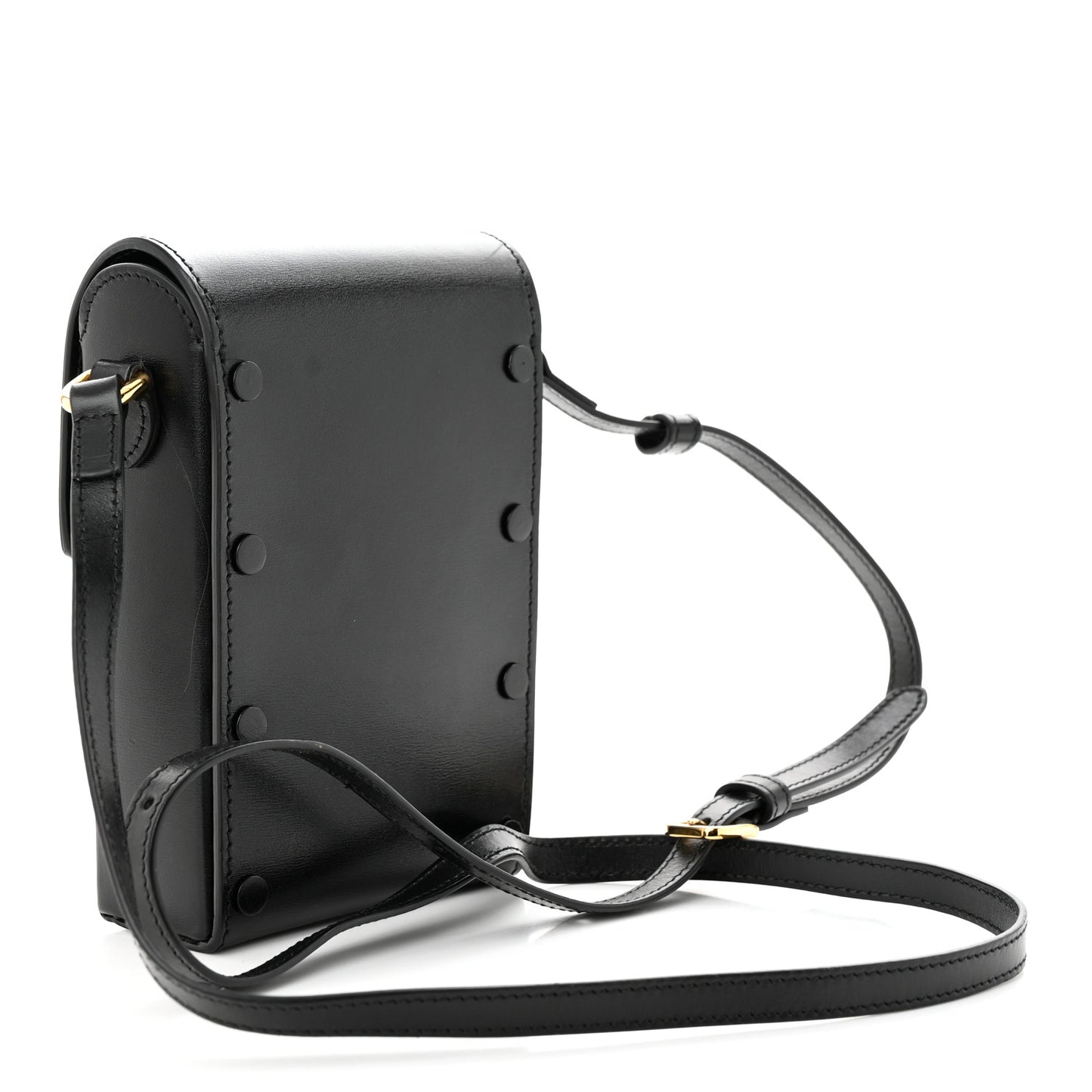 Boarded Plutone Calfskin Mini Horsebit 1955 Crossbody Bag Black