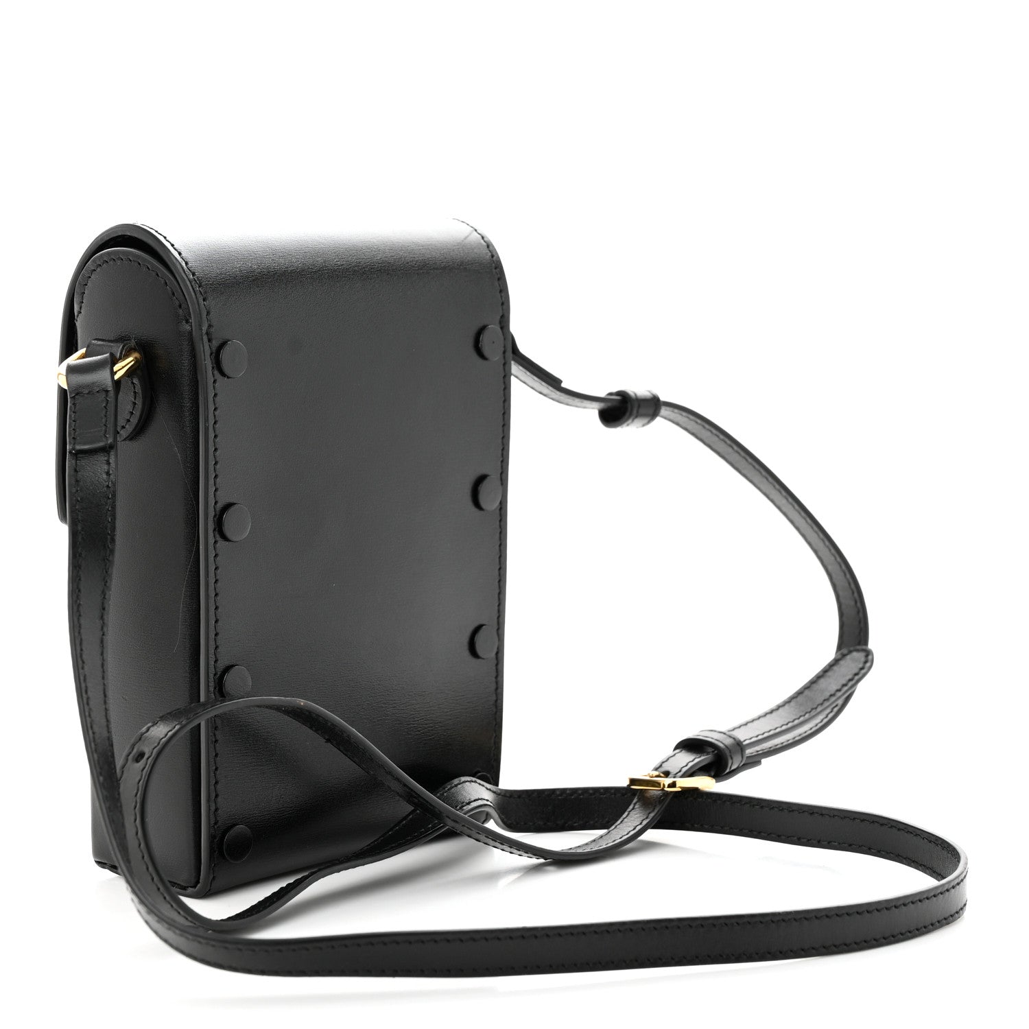 Gucci Boarded Plutone Calfskin Mini Horsebit 1955 Crossbody Bag Black 4 of 14