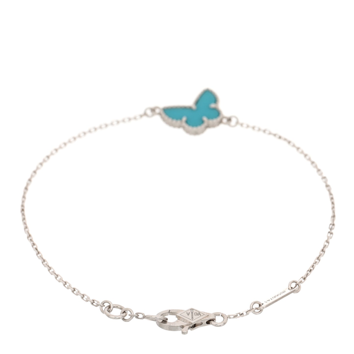 18K White Gold Turquoise Sweet Alhambra Butterfly Bracelet