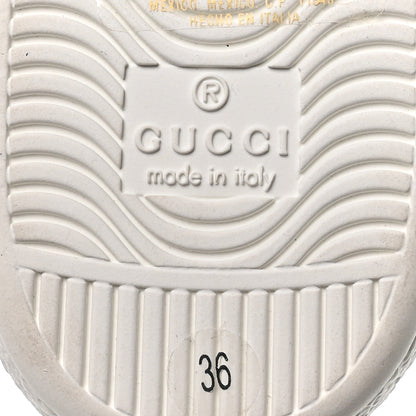 Gucci Calfskin Ayers Bee Embroidered Womens Ace Sneakers 36 White Green 7 of 9