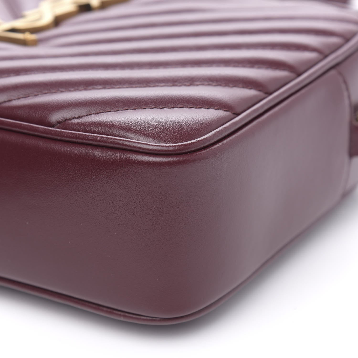 Saint Laurent Calfskin Matelasse Monogram Lou Camera Bag Dark Legion Red 8 of 9