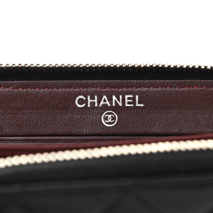 Chanel Lambskin Quilted Small Gusset Zip Around Wallet 6 of 9