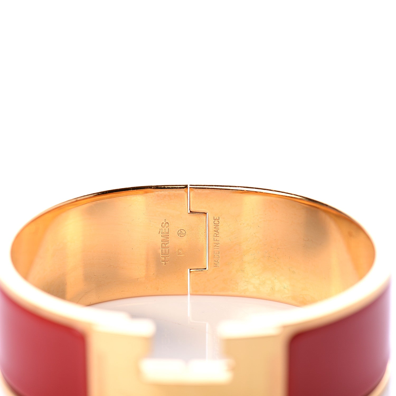 Hermes Enamel Wide Clic Clac H Bracelet PM Red 3 of 4