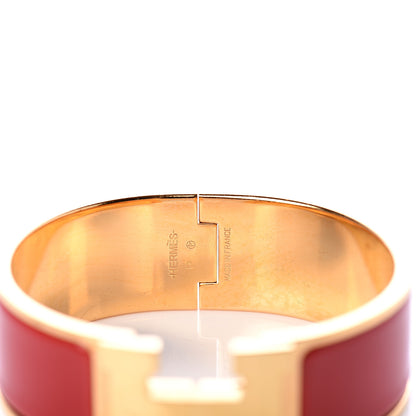 Hermes Enamel Wide Clic Clac H Bracelet PM Red 3 of 4