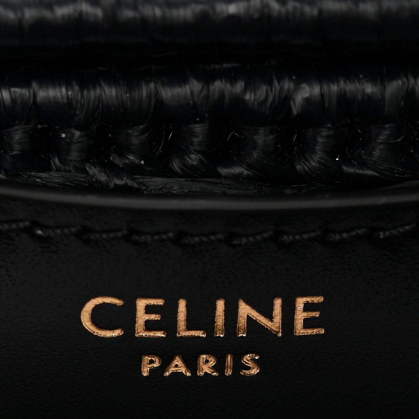 Raffia Effect Claude Chain Shoulder Bag Black