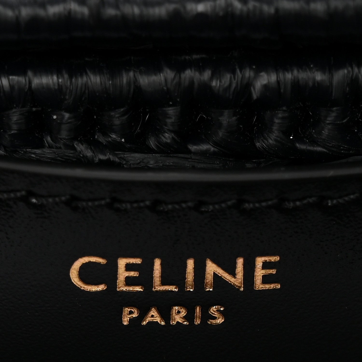 Celine Raffia Effect Claude Chain Shoulder Bag Black 7 of 10